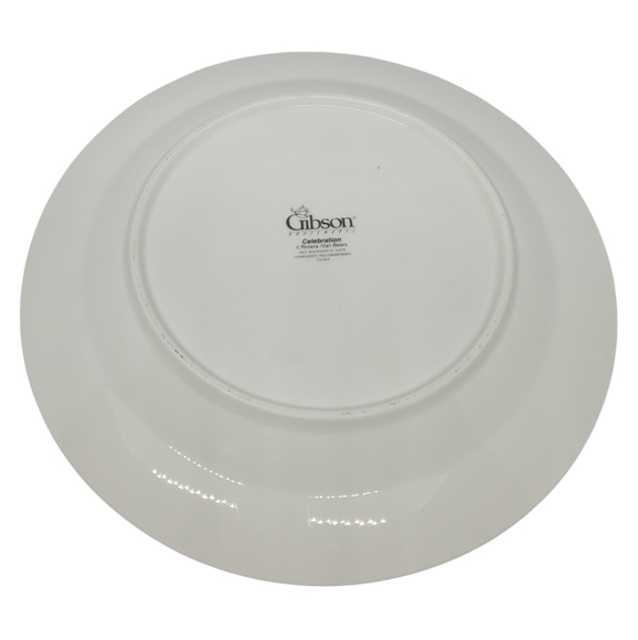 Gibson Designs Vtg Celebration Dinner Plate Gold Snowflakes Deer 2001 Pre-Owned - Picture 7 of 10